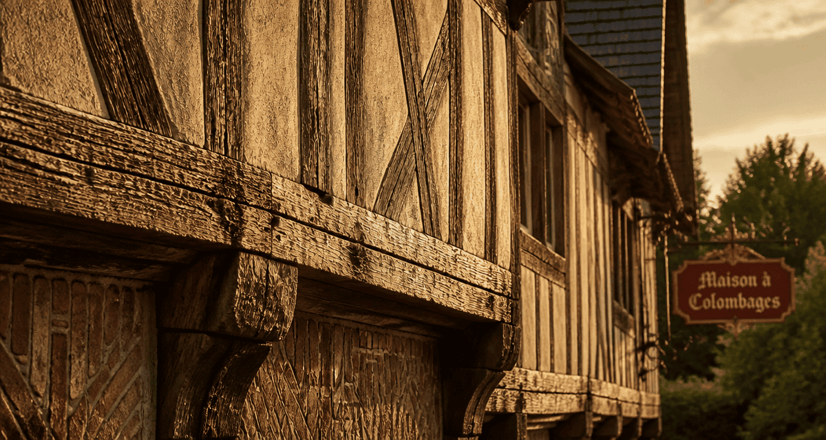 colombage maison façade bois et torchis