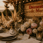 decos de mariage table dressée fleurs bougies