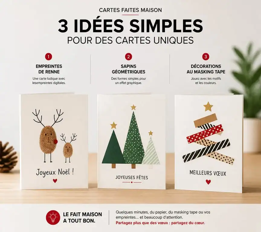 Exemples de cartes de vœux maison faciles à réaliser soi-même