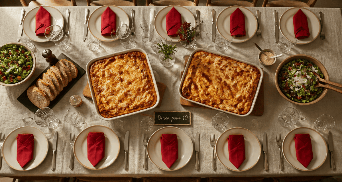 repas recette 10 personnes lasagnes table conviviale