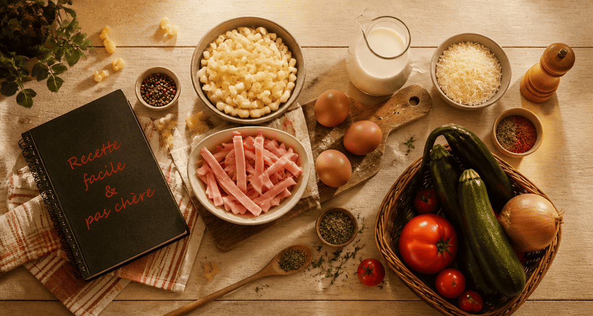 recette facile pas cher ingrédients sur table