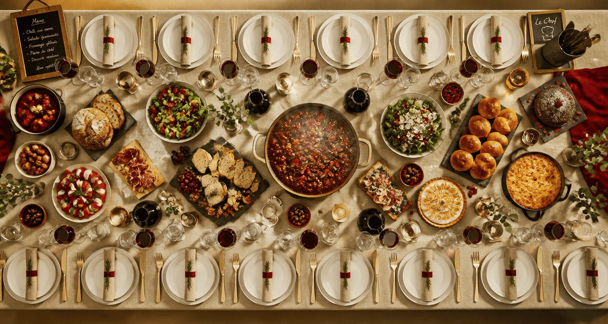 repas pour 30 personnes table dressée banquet