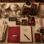 Vidage maison tri objets sur table