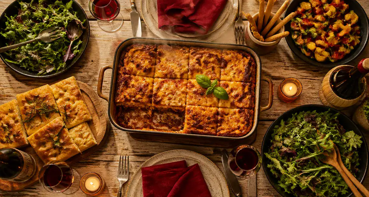 accompagnement pour lasagne plat et salades