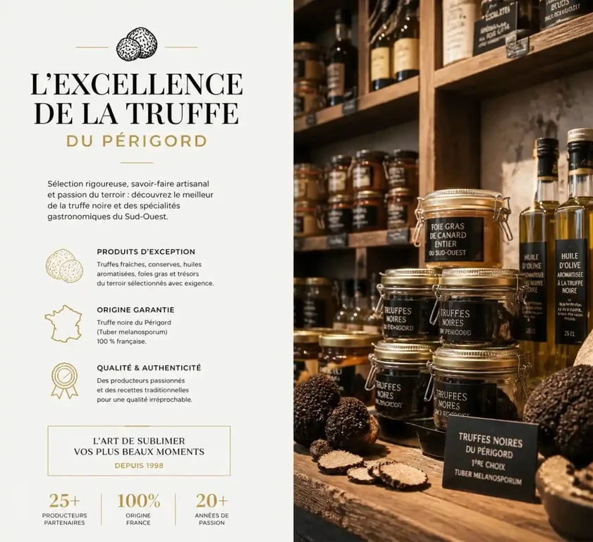 Produits gastronomiques et truffes noires à La Truffe Sarladaise à Vézac