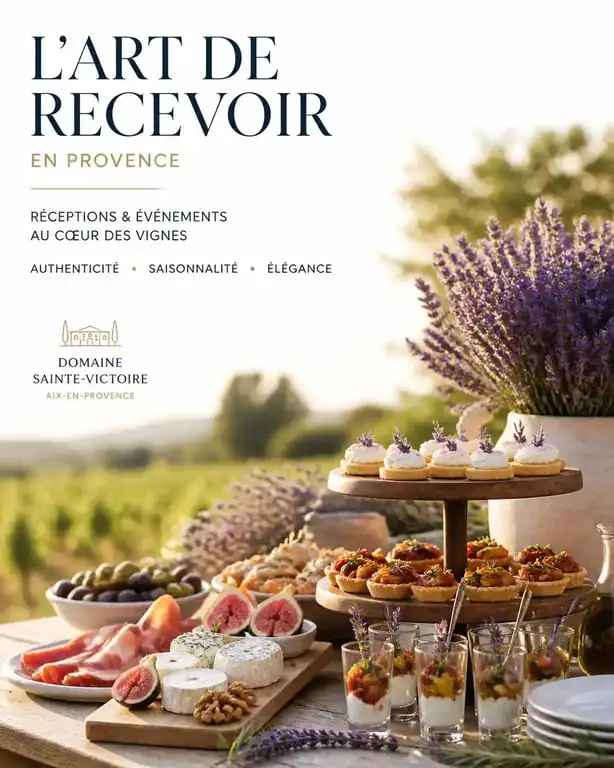 Buffet de réception gastronomique organisé par un traiteur à Aix-en-Provence dans un cadre provençal