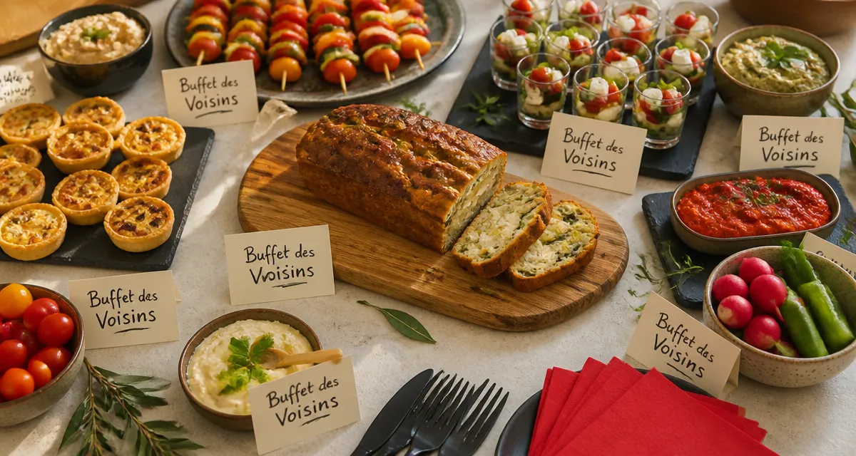 quel plat pour la fête des voisins, buffet de plats faciles à partager