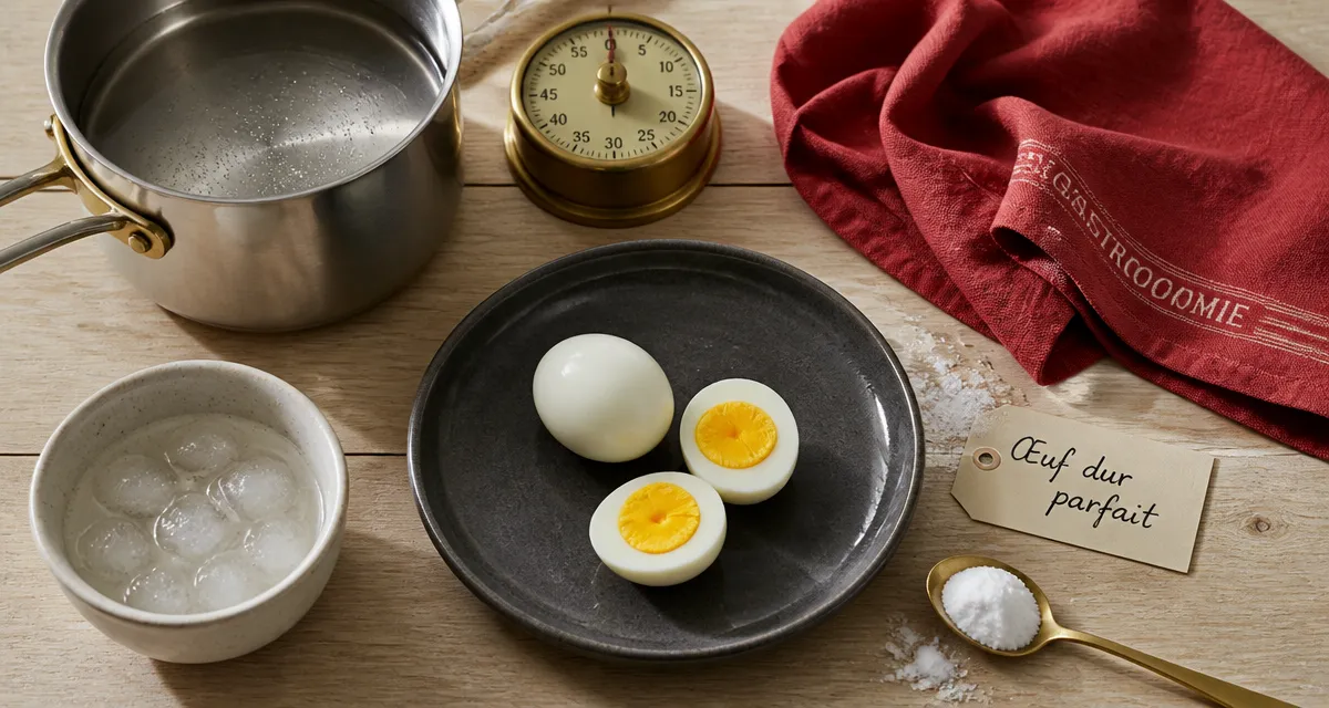 temps cuisson oeuf dur eau froide assiette