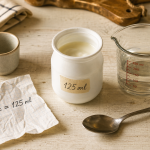 1 8 de litre en ml : 125 ml, repères de mesure