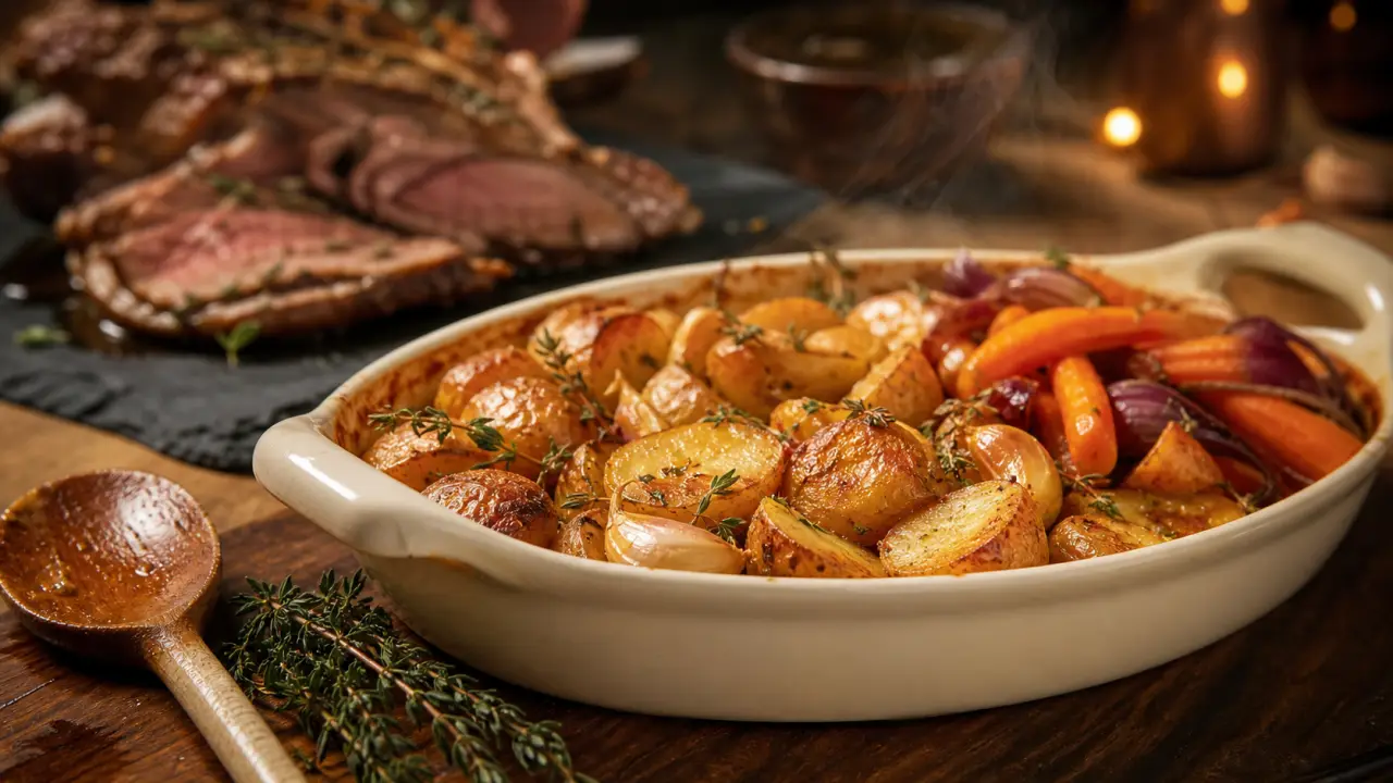 Accompagnement gigot : gratin dauphinois aux légumes de saison