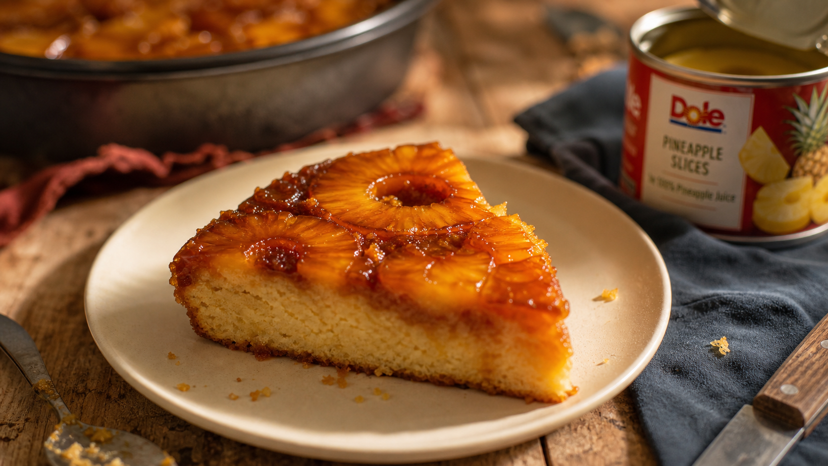 Dessert ananas : gâteau renversé au caramel brillant