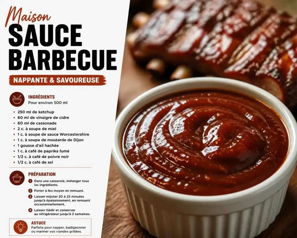 Sauce barbecue recette maison nappante et brillante dans un ramequin