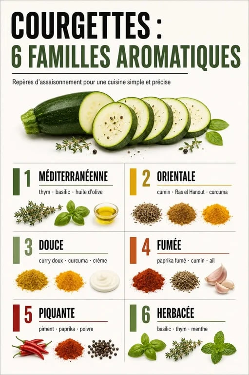 Quelles epices avec courgettes : familles d’assaisonnement et dosages recommandés