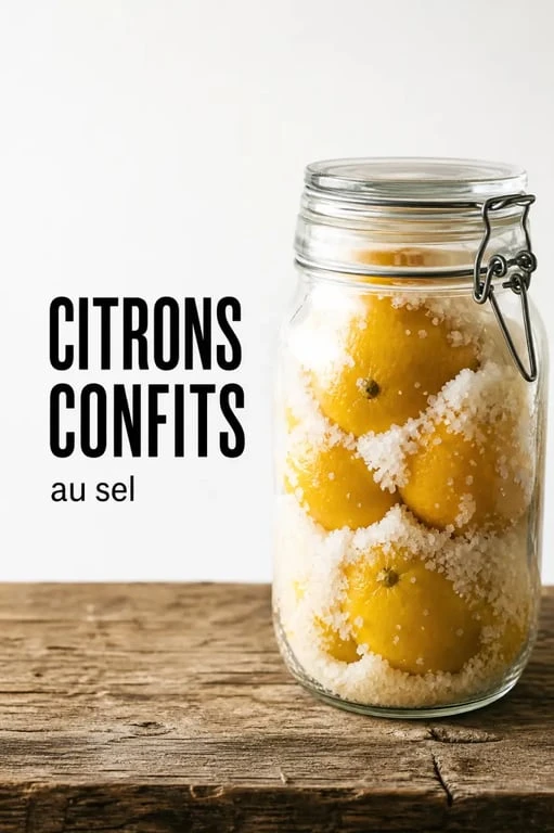 Bocal de citrons confits au sel faits maison