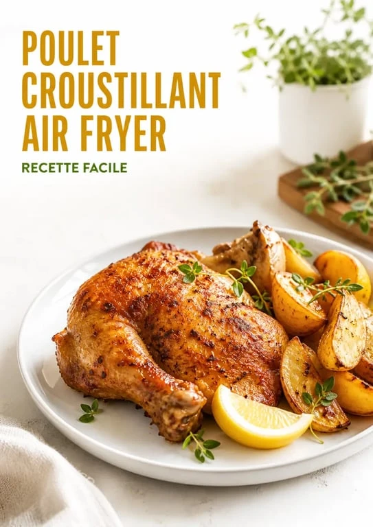 Recette facile air fryer de poulet croustillant et pommes de terre dorées