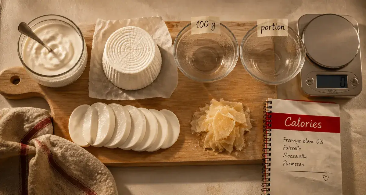 Fromage le moins calorique : fromage blanc 0% et mozzarella, calories comparées