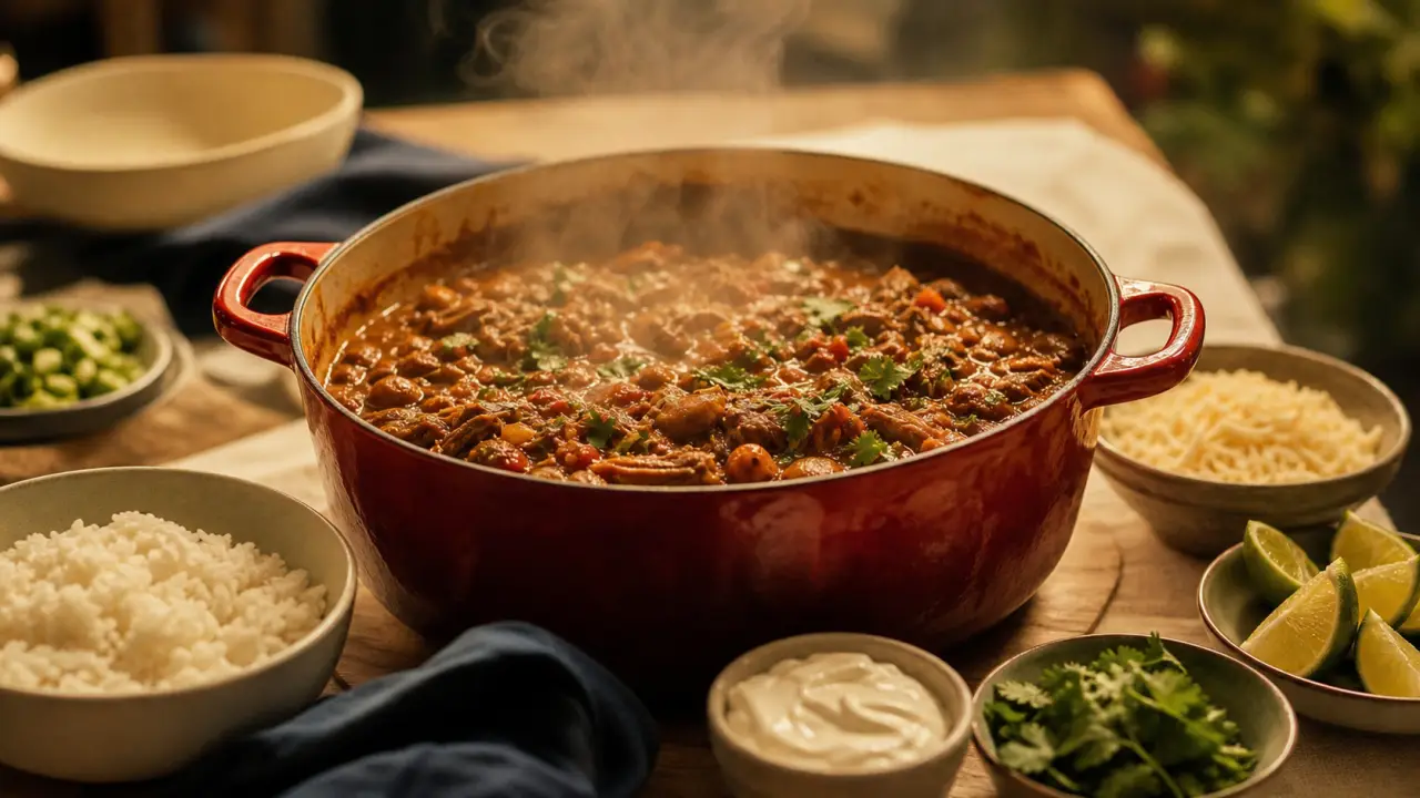 Plat unique pour 12 personnes : chili con carne mijoté à préparer à l’avance