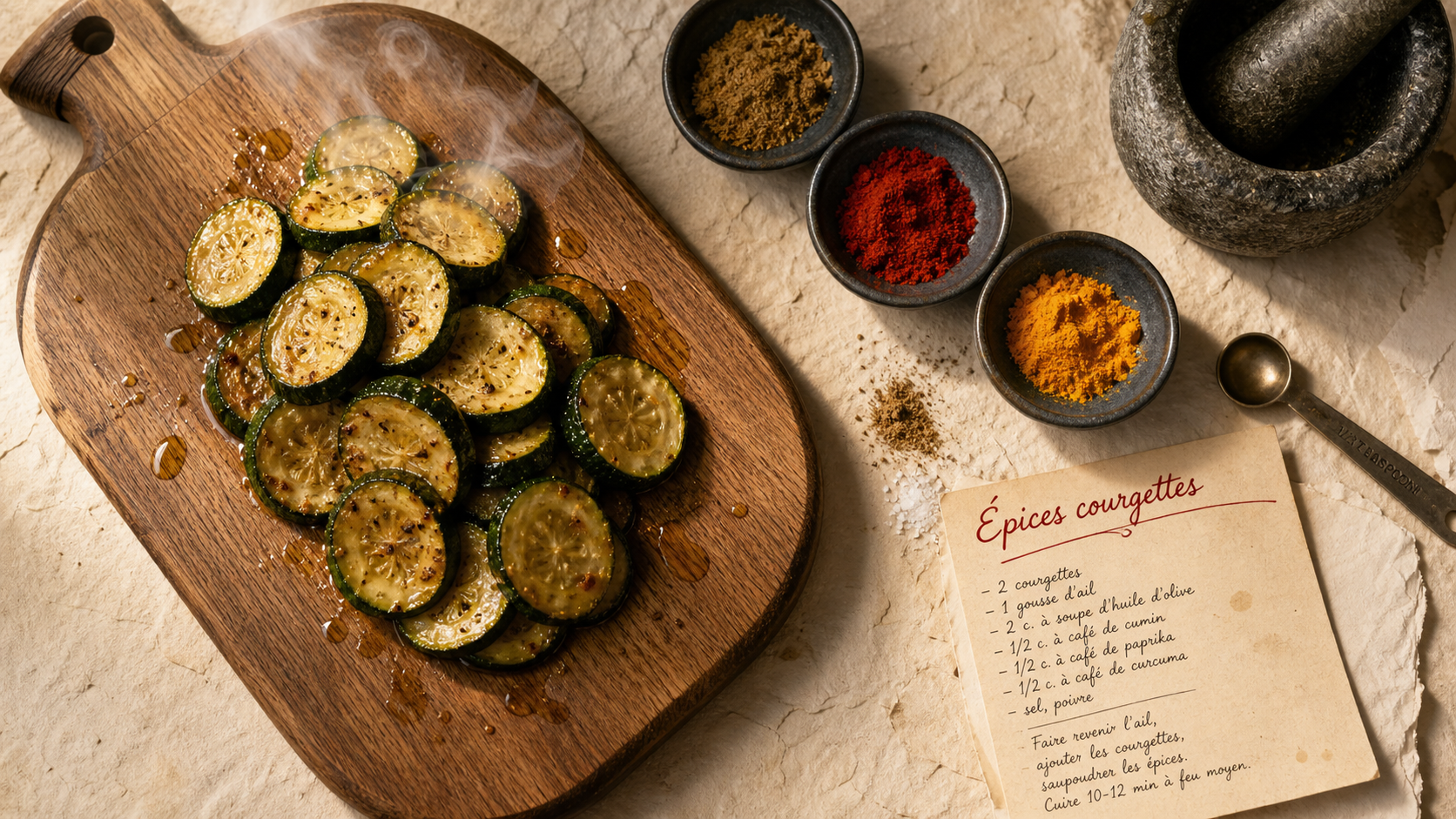 Quelles epices avec courgettes : cumin et paprika sur courgettes poêlées