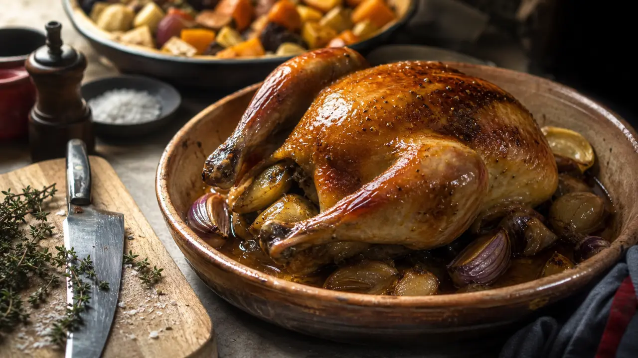 Recette de pintade au four à 180°C, viande moelleuse