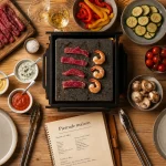 Recette pour pierrade maison : pierre chaude, viande et sauces maison