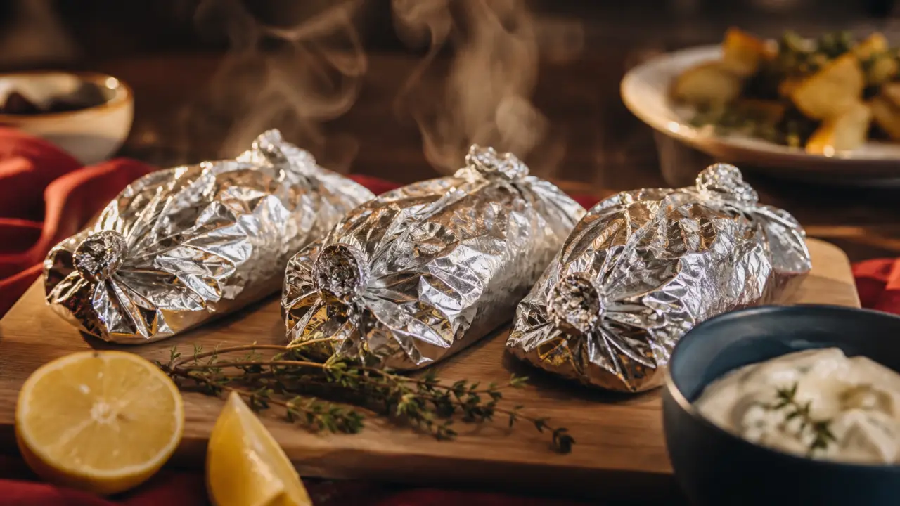 Saumon en papillote au four en aluminium