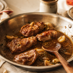 Tendrons de veau à la poêle, poêlés dorés et jus court