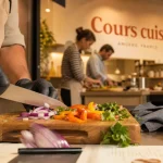 Angers cours de cuisine : préparation de légumes en cuisine professionnelle