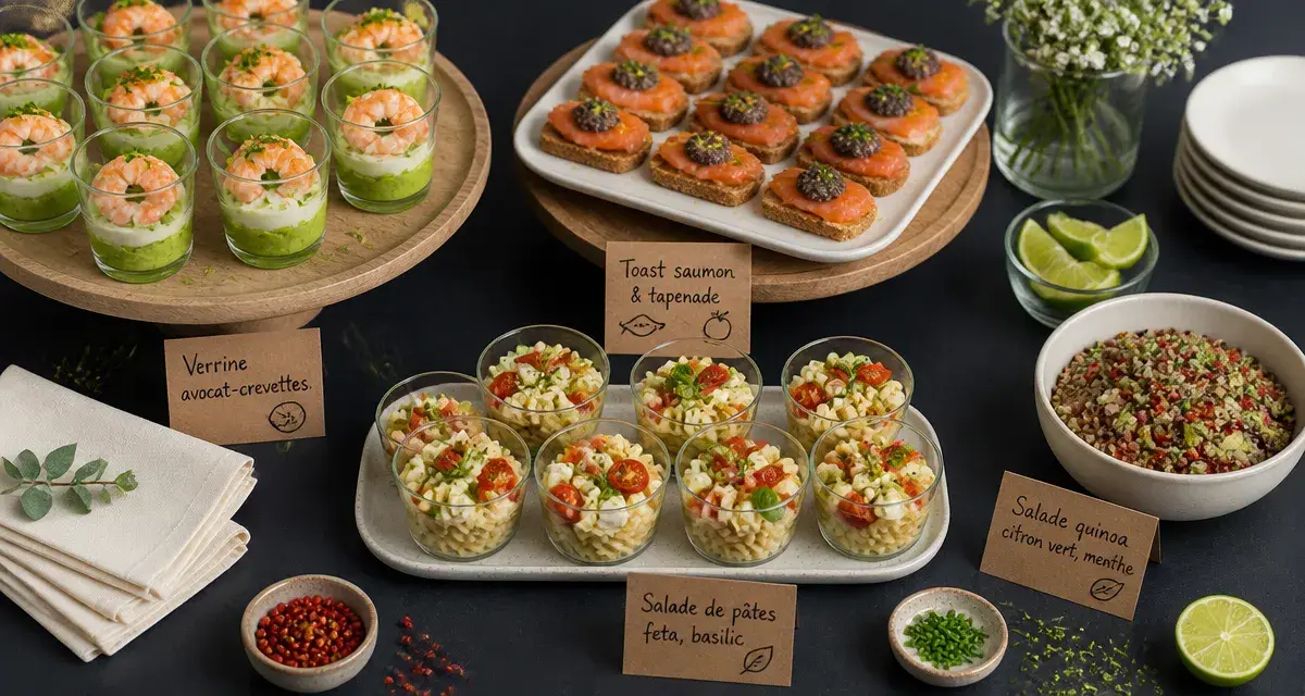 Apéro buffet froid : buffet froid convivial, verrines et toasts