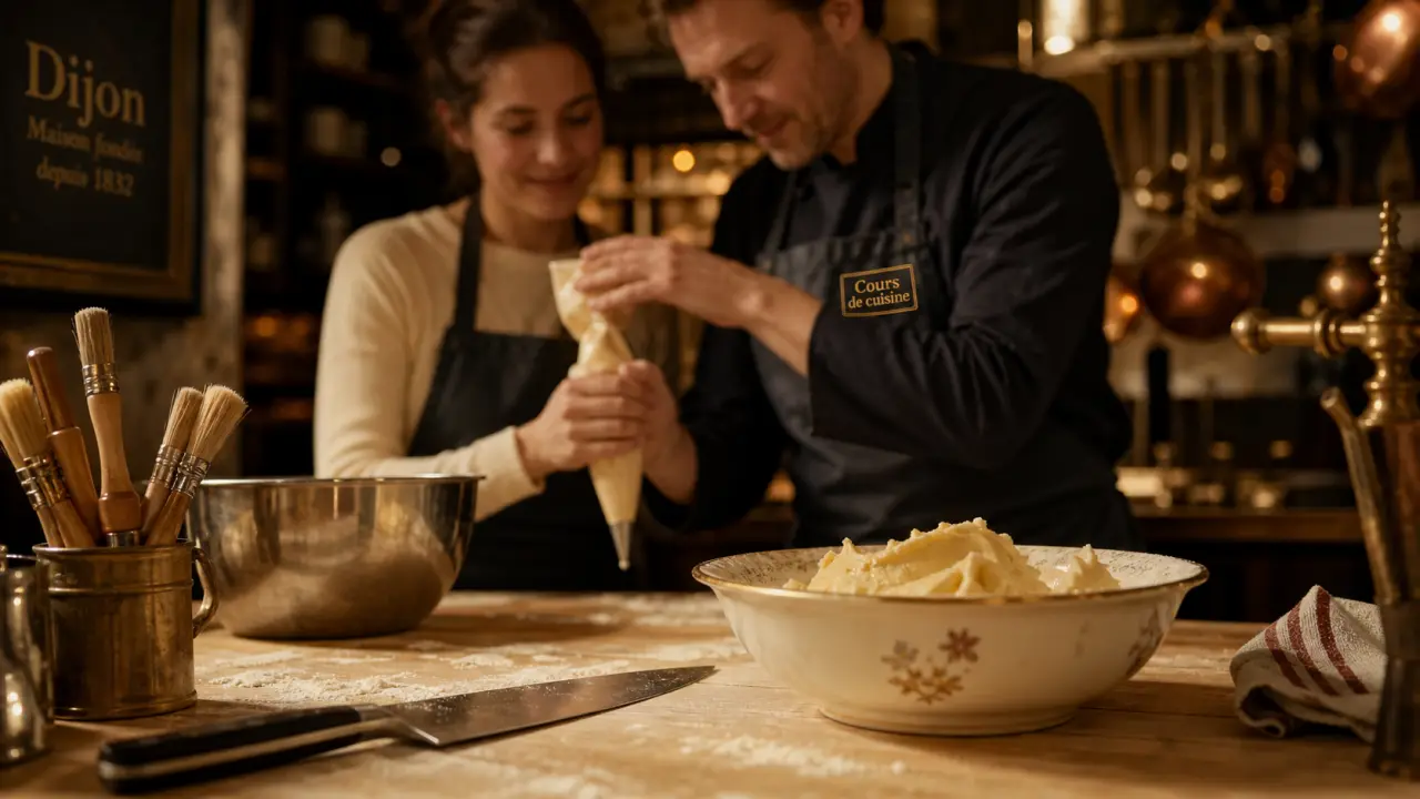 Cours de cuisine Dijon : atelier pâtisserie en cuisine