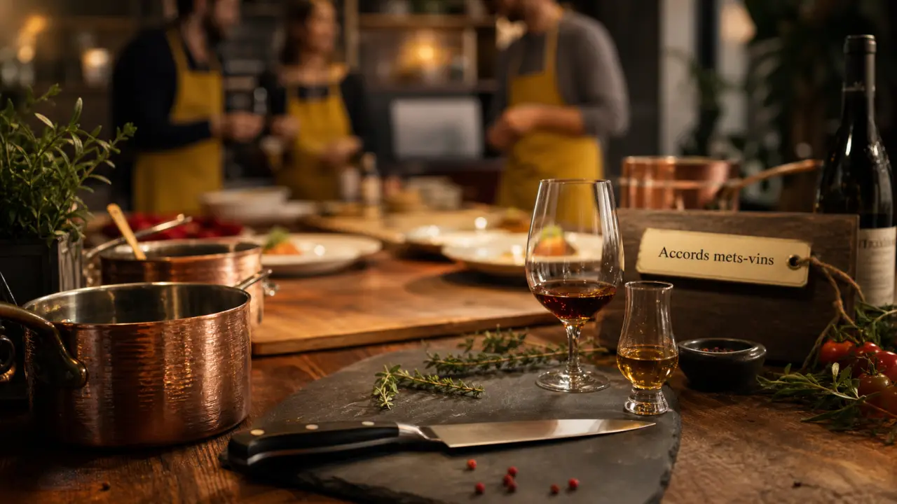 Cours de cuisine grenoble en petit groupe, accords mets-vins