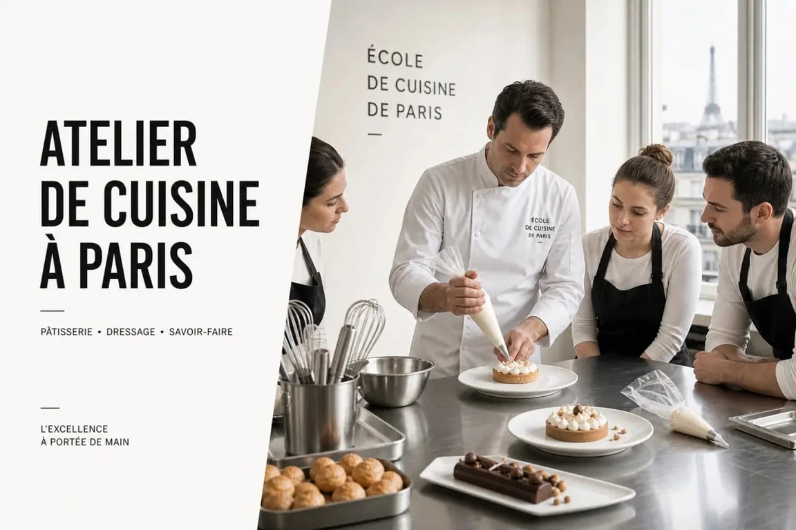 Cours de cuisine au Ritz dans un atelier culinaire élégant à l’Ecole Ritz Escoffier