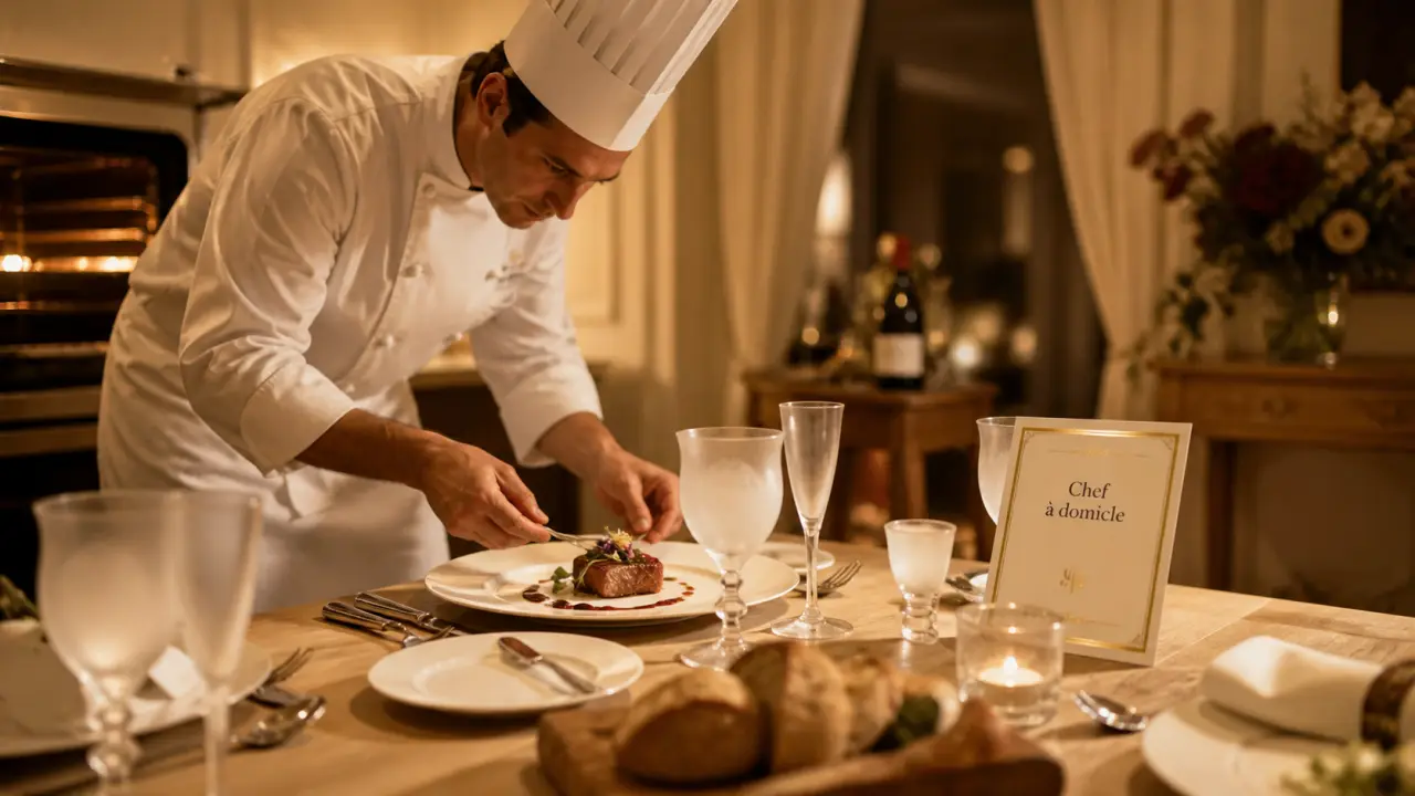 La goguette chef à domicile au Castellet : dîner gastronomique, table dressée