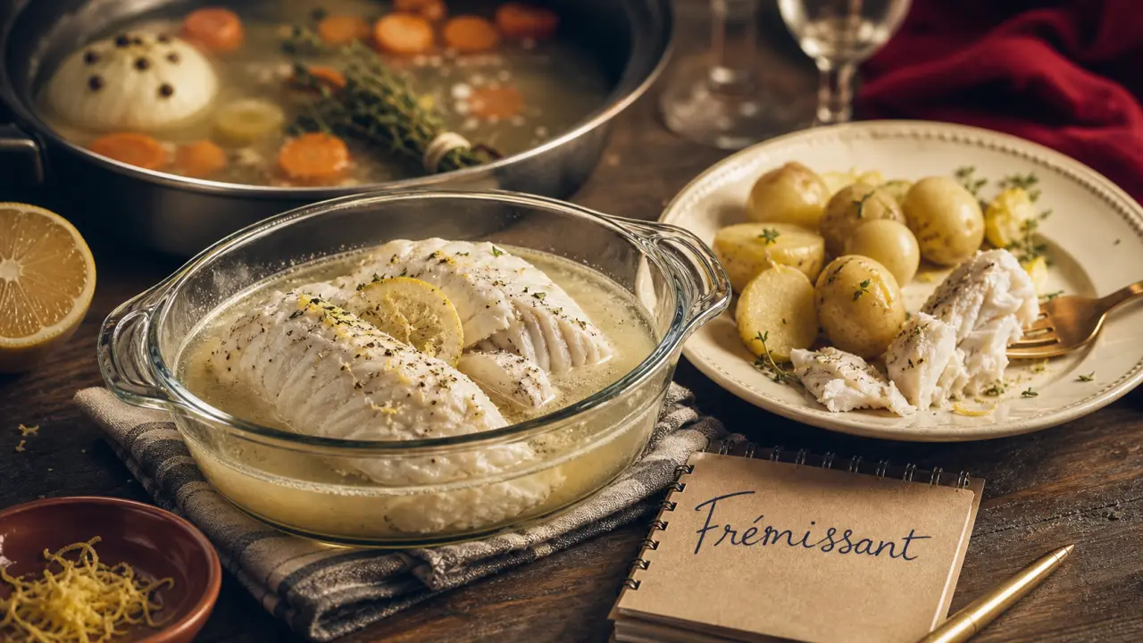 Temps de cuisson merlu court-bouillon : merlu poché frémissant