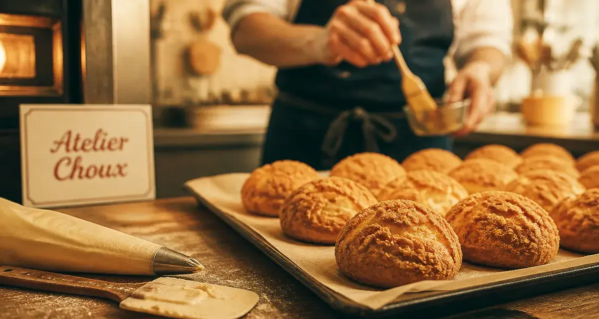 Cours cuisine Rouen : atelier choux craquelin dorés, chef