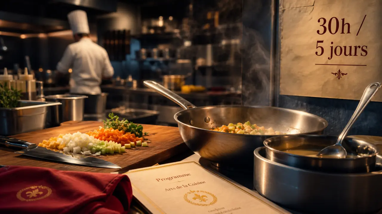 Formation cuisine courte : bases en 5 jours, cuisine pro
