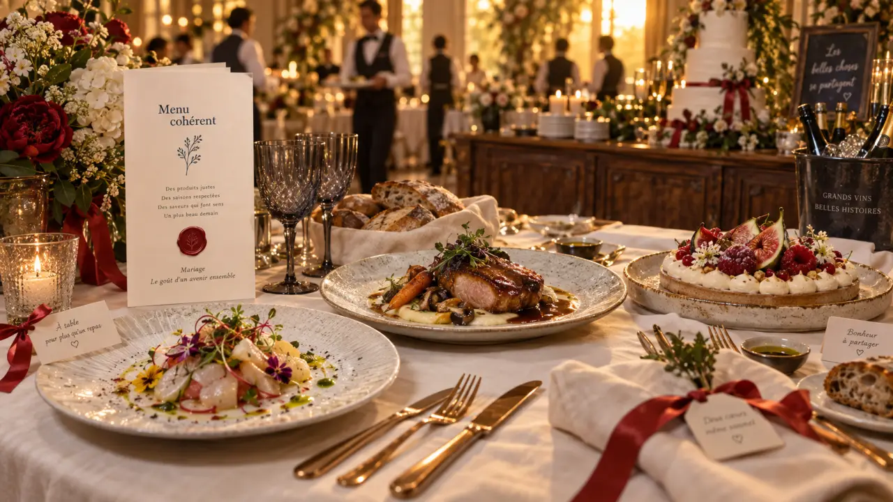 Plat mariage : buffet trois formats pour 100 invités