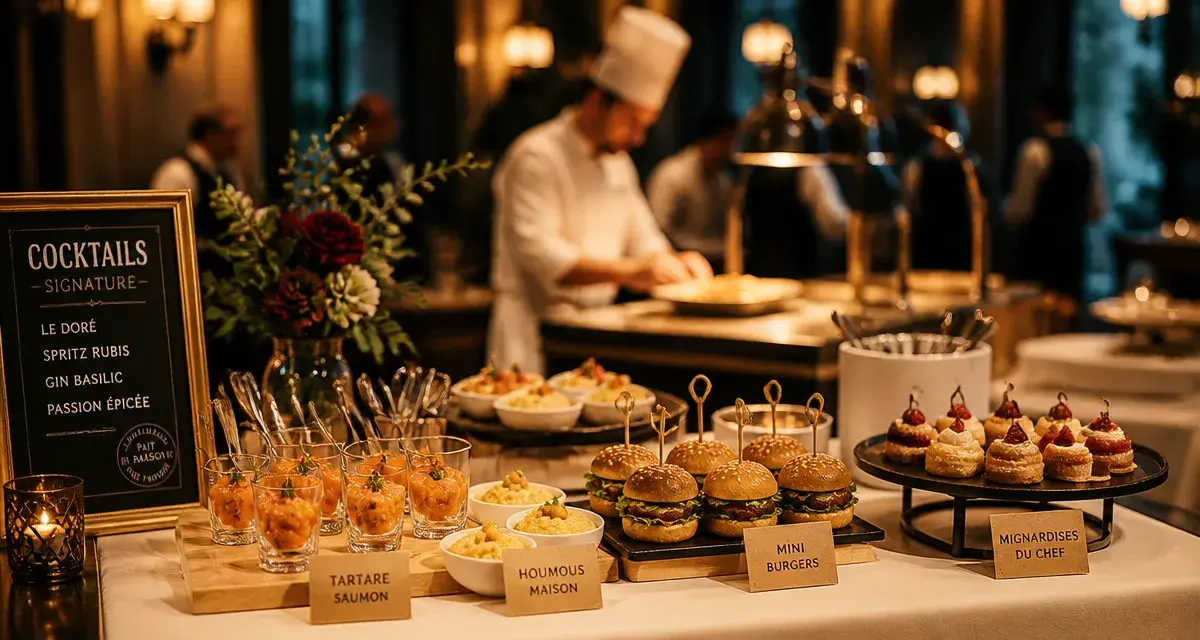 Traiteur evenementiel : buffet de réception, verrines et mignardises