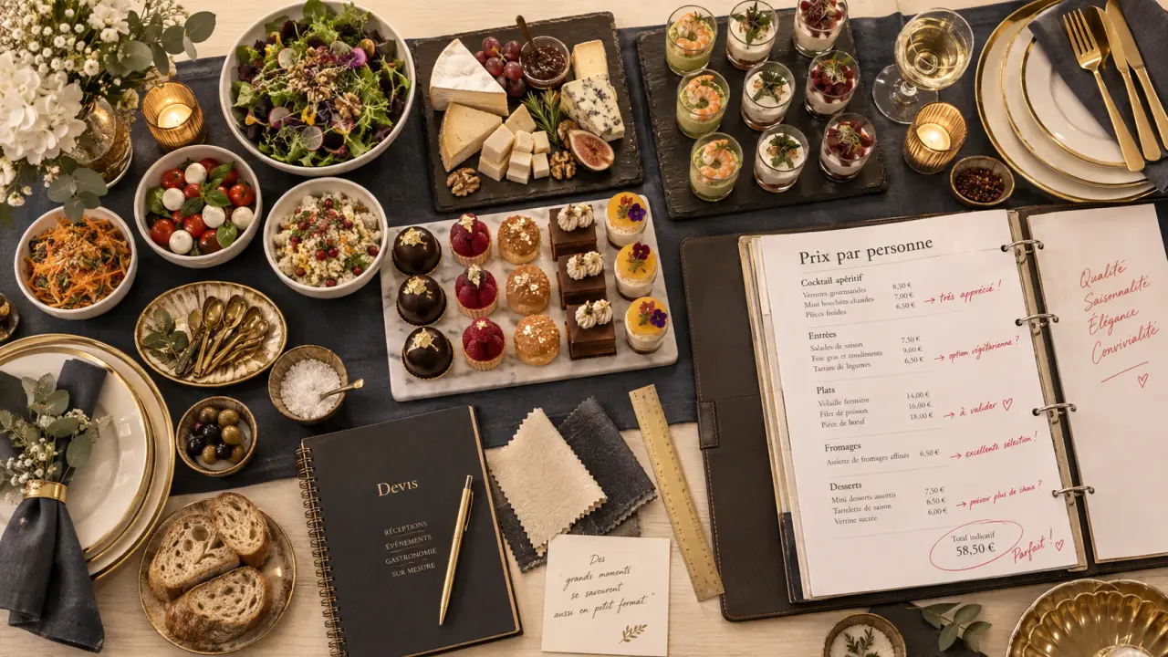 Traiteur pas cher mariage : buffet 25 € et repas assis, table traiteur