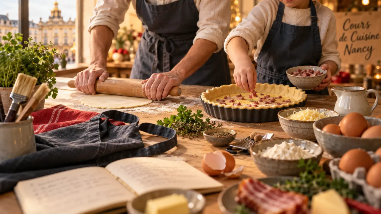 Cours de cuisine à Nancy : atelier tarte lorraine en famille