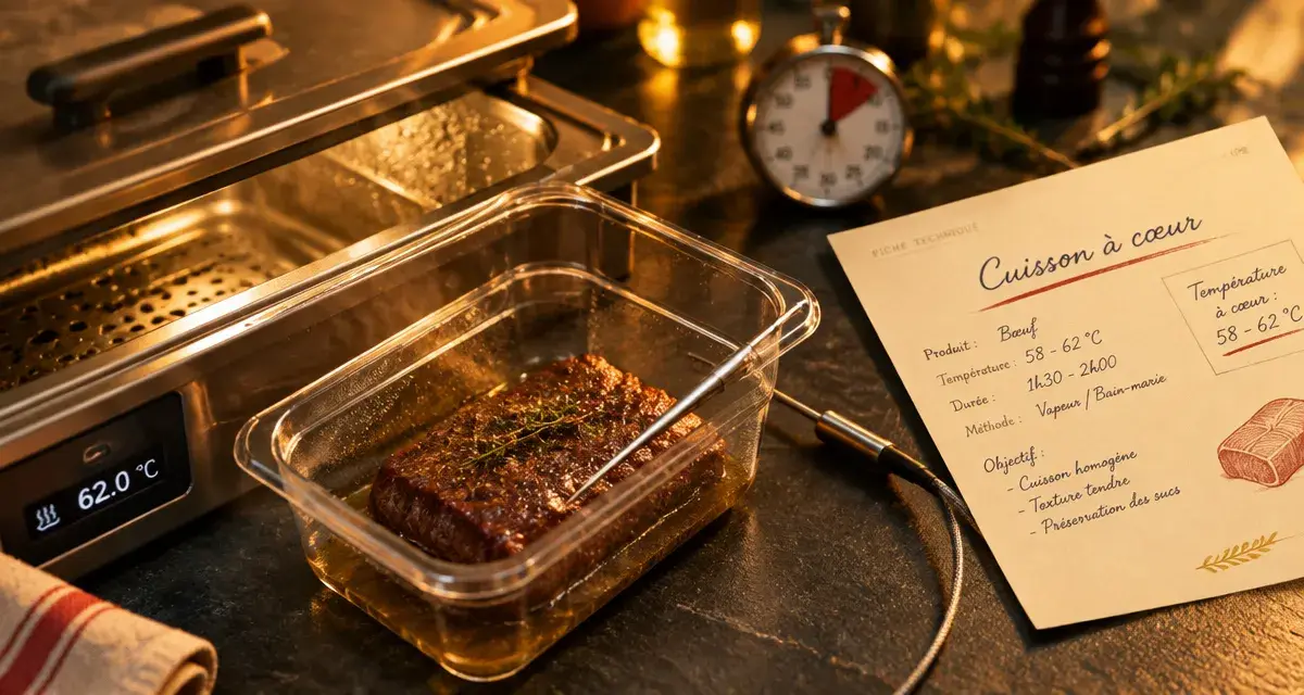 Cuisine basse temperature : sonde thermique pour cuisson à cœur régulière